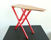 Mid Century Modern Vintage Child Kid Size Wood Ironing Board / Orange Folding Legs / Hand Made Toy Play or Decor Item