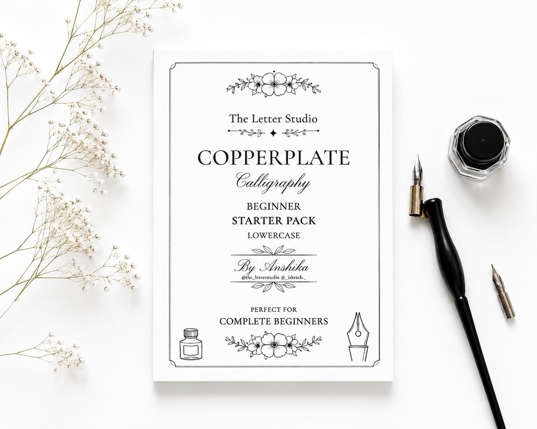 Copperplate Calligraphy Workbook Beginner Printable Practice Sheets | 2 ...