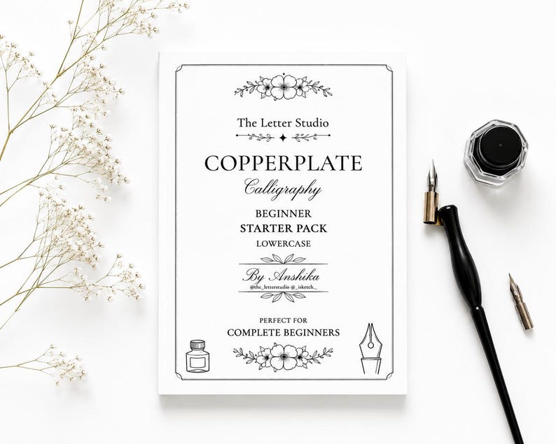 Copperplate Calligraphy Workbook Beginner Printable Practice Sheets | 2 ...