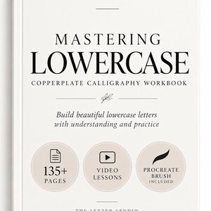Copperplate Calligraphy Workbook for Beginners, Lowercase Practice Sheets, Learn Copperplate, Printable PDF + Procreate