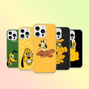 Leuk Pluto telefoonhoesje met Disney-hondenprint voor iPhone 17Pro, 16, 15, 14, 13, 12, Samsung S26, S25, S24, S23Fe, A16, A56, Pixel 10, 9Pro