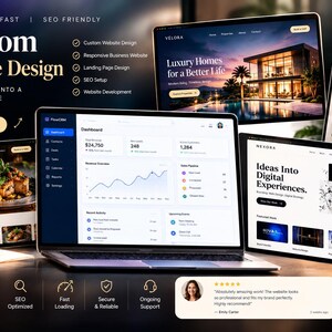 Custom Website Design, Business Website Development, Landing Page and SEO Setup