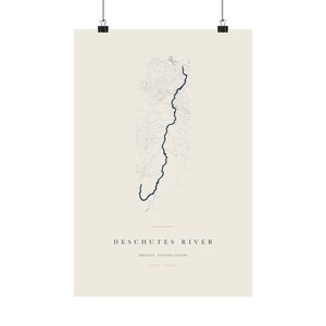 Deschutes River Map Print, Deschutes River Poster, Minimalist River Map Wall Art, River House Decor, Oregon Gift