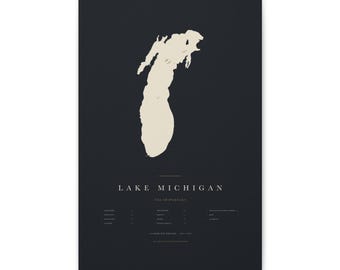 Lake Michigan Shipwreck Map, Great Lakes Shipwrecks Poster, Maritime History Wall Art, Chicago Milwaukee Gift, Nautical Decor on Stretched C
