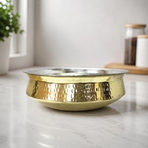 Brass Lagan Handi | Tin Coated Degchi | Peetal Handi | Biryani Pot | Heavy Cookware | Traditional Kitchen Utensil | Dum Biryani Cooking Pot