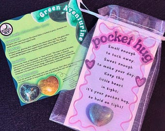 Pocket Hug Keepsake with Tumbled Gemstone Heart- Small Comfort Token