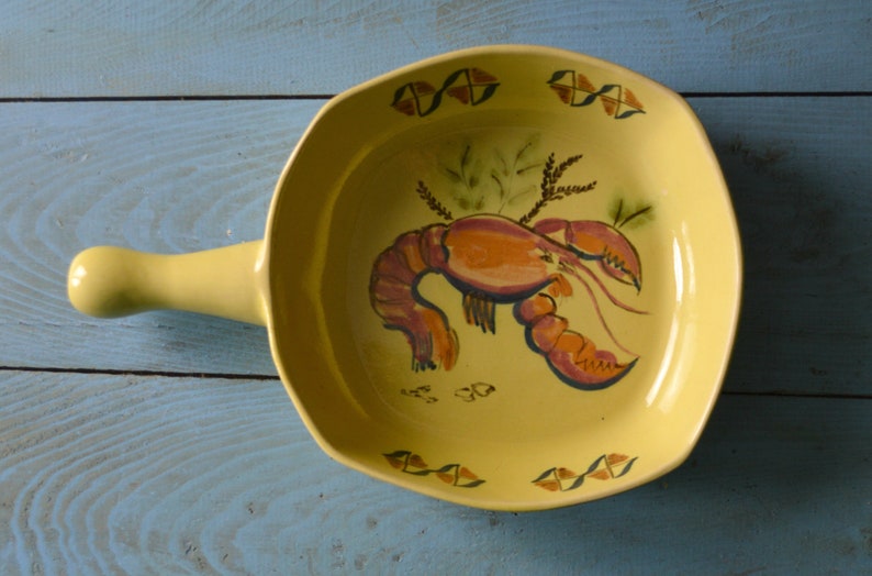 Mid-Century Serving Dish with Lobster Design image 1