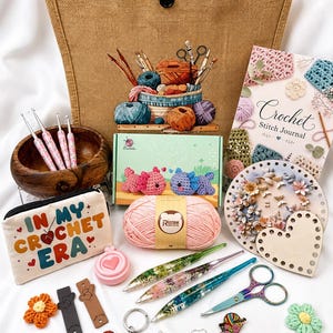 Deluxe crochet mystery scoop of crochet surprise accessories delivered to your door.