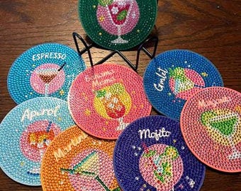 Posavasos de arte con diamantes para una noche de fiesta