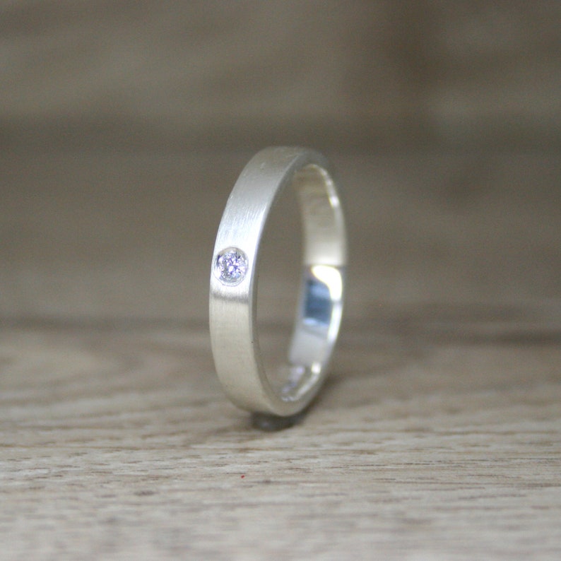 Alternative Engagement Diamond Ring Flush Set Conflict Free Etsy