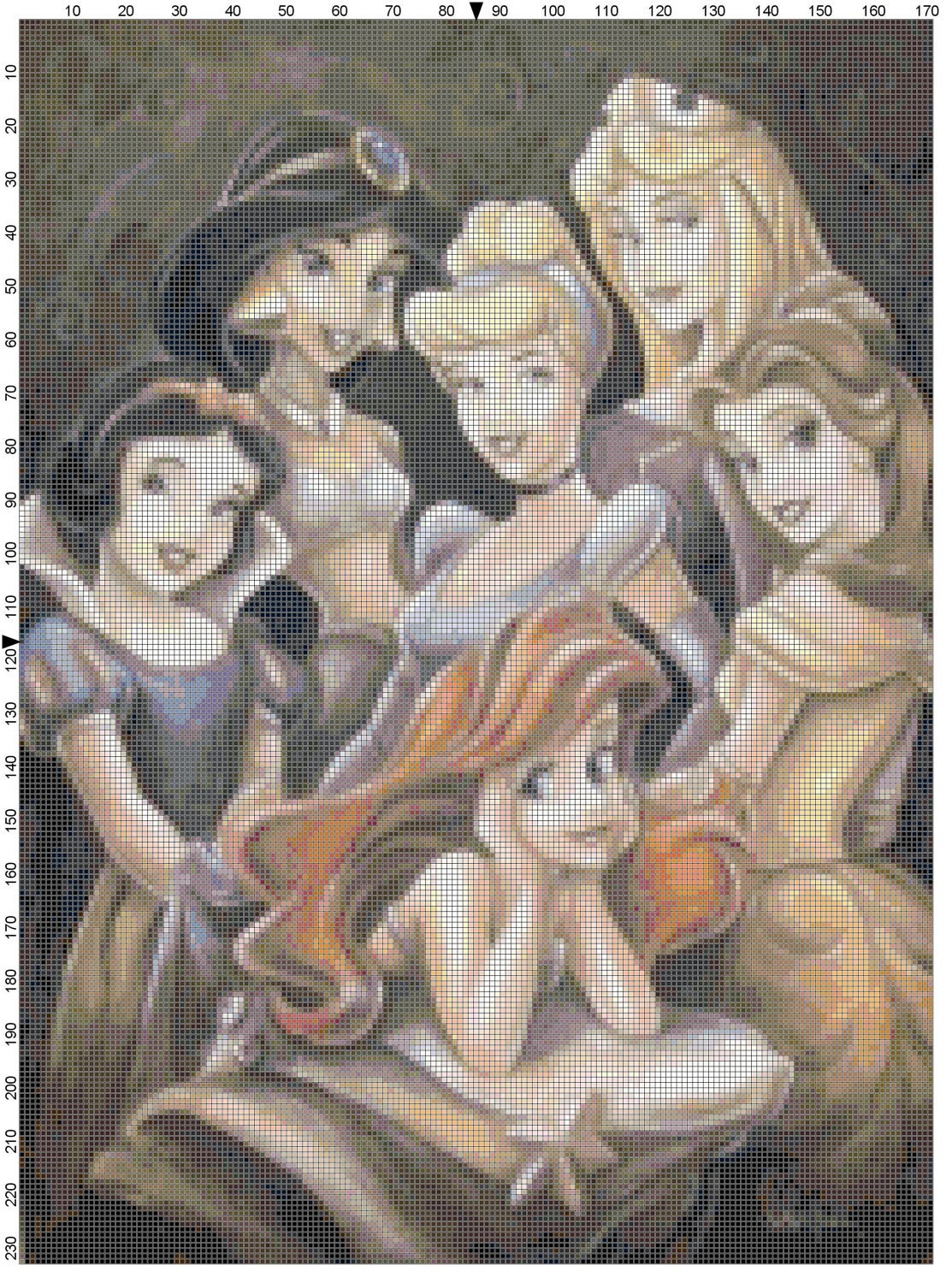 Large Size Classic Disney Princess Cross Stitch Pattern PDF Etsy