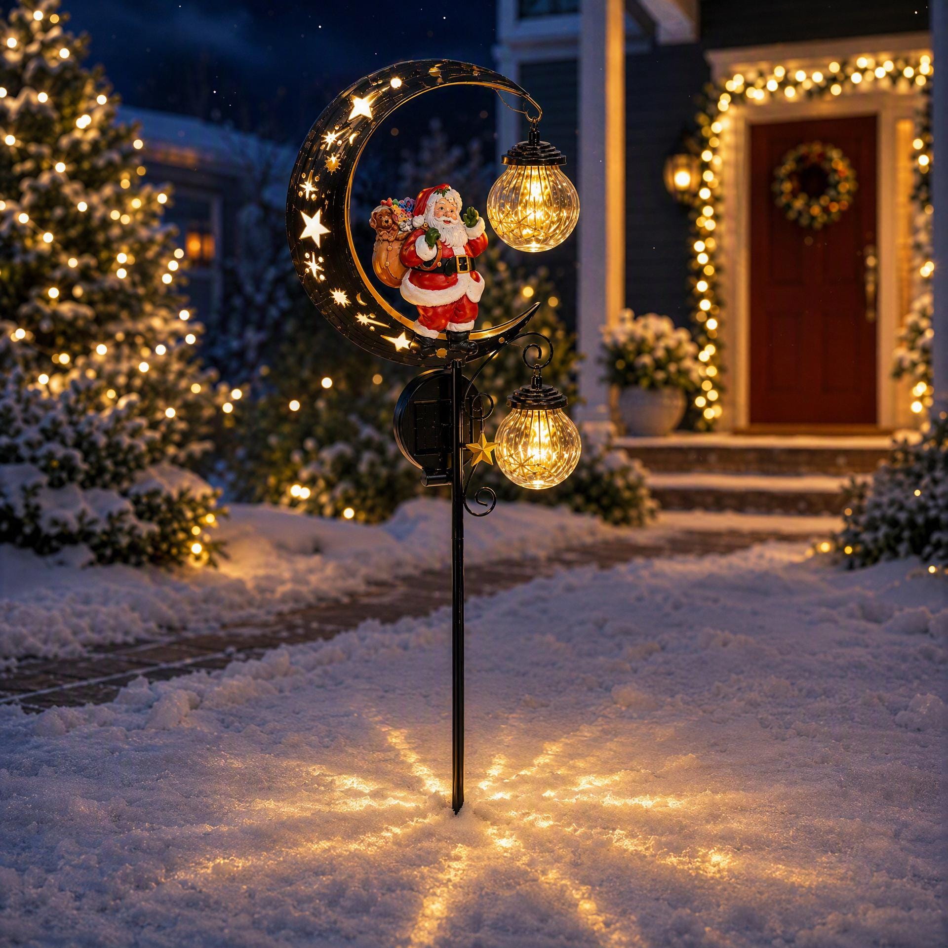 Vintage Santa on Moon Light - Etsy