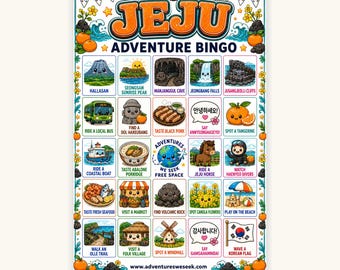 Jeju Adventure Bingo for Kids | South Korea Travel Activity (Instant Download)