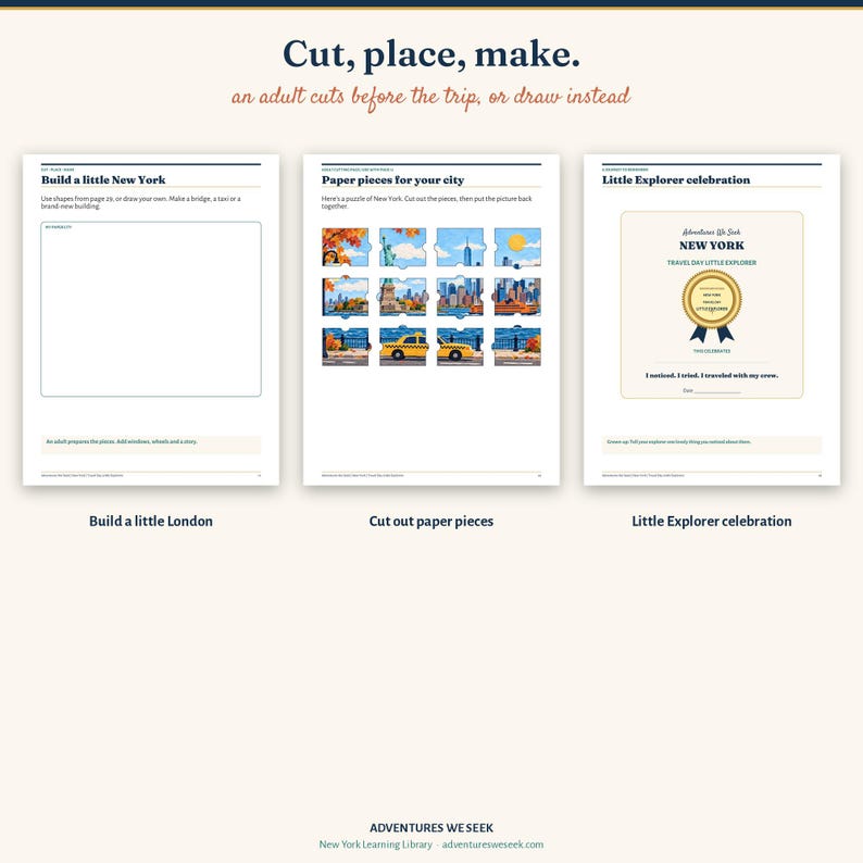 New York Travel Day Little Explorers Ages 4-6 | Printable Airplane and Train Activity Book for Toddlers | 32 Pages, Instant Download image 6