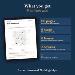 Rome History Hunt for Kids 11-13 | Printable Travel Investigation Book, 68 Pages | Instant Download image 6