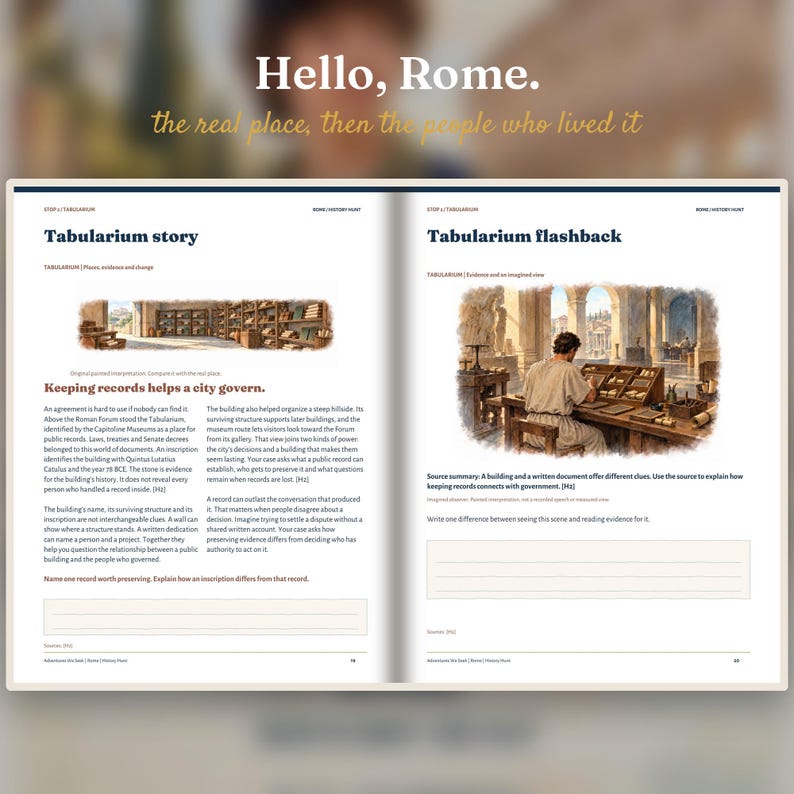 Rome History Hunt for Kids 11-13 | Printable Travel Investigation Book, 68 Pages | Instant Download image 3
