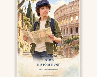 Rome History Hunt for Kids 11-13 | Printable Travel Investigation Book | The Tiber to the Colosseum, 52 Pages, Instant Download