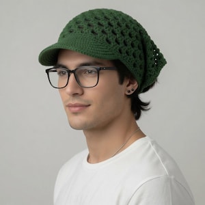 Haakpatroon voor een bandana-muts (PDF) | Haakpatroon voor een muts (gevorderd niveau) | Bandana-muts met rand | Zomerse hoofddoekmuts | Direct digitaal te downloaden