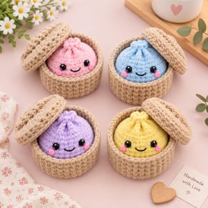 Crochet Dumpling Pattern PDF | No Sew Amigurumi Dumpling Plush Pattern | Easy Beginner Kawaii Food Crochet Tutorial | Instant Download