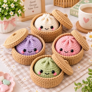 Wzór na szydełkowe pierożki w formacie PDF | Wzór na pluszowe pierożki amigurumi bez szycia | Łatwy samouczek dla początkujących, jak zrobić szydełkowe jedzenie w stylu kawaii | Natychmiastowe pobranie
