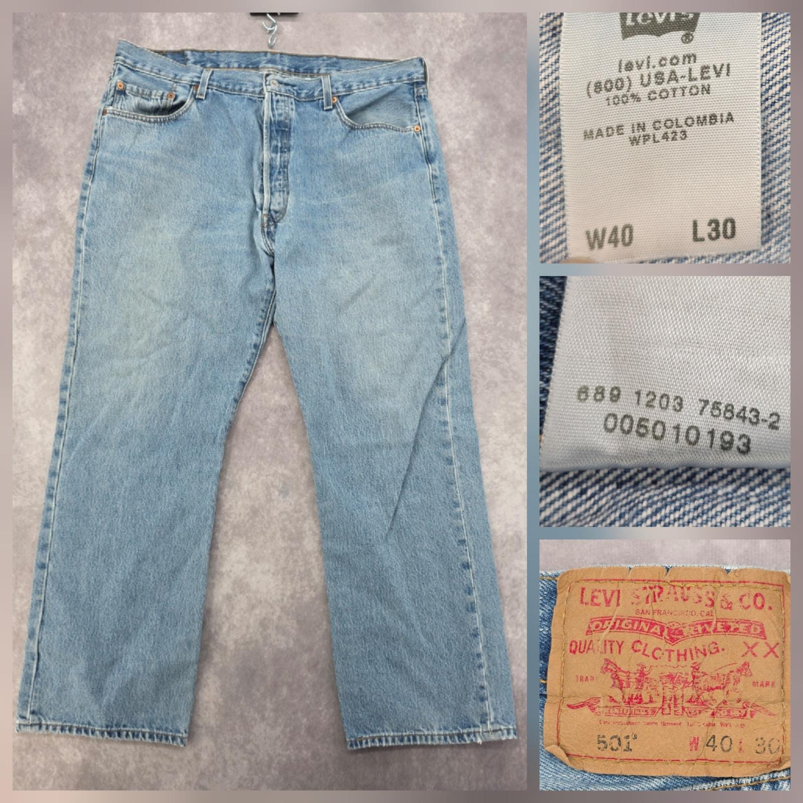 Vintage Levis 501 40x30 - Etsy