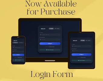 Modern Responsive Login Form Template | HTML CSS Bootstrap UI (Digital Download)