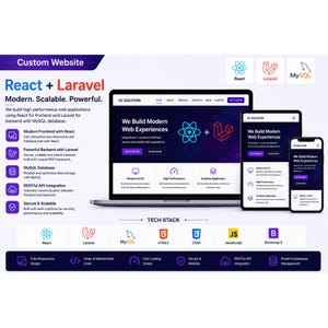 Custom React + LARAVEL PHP Website Development | React Frontend PHP MySQL | Responsive Business Website | Full Stack Web Development