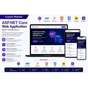 カスタムASP.NET Core Webサイト開発 | C# SQL Server Webアプリケーション | レスポンシブビジネスWebサイト | .NET Core開発者