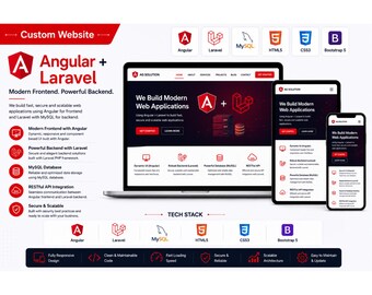 Custom Angular + Laravel Website Development | Angular Frontend Laravel MySQL | Full Stack Business Web Application