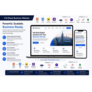 カスタムフルスタックビジネスWebサイト開発 | PHP LaravelまたはASP.NET Core | MySQL SQL Server MongoDB | レスポンシブWebサイト