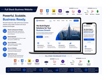 Individuelle Full-Stack-Webentwicklung für Unternehmen | PHP Laravel oder ASP.NET Core | MySQL, SQL Server, MongoDB | Responsives Webdesign
