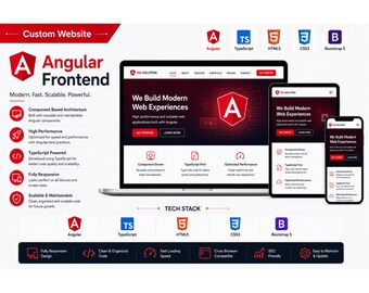 Custom Angular Frontend Development | Angular TypeScript Website | Responsive Bootstrap 5 UI | Modern Business Website
