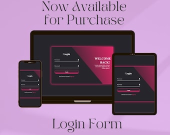 Modern Login Form Template | HTML CSS JavaScript Bootstrap (Digital Download)