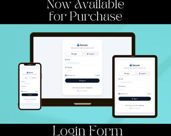 Modern Responsive Login Form Template | HTML CSS Bootstrap UI (Digital Download)
