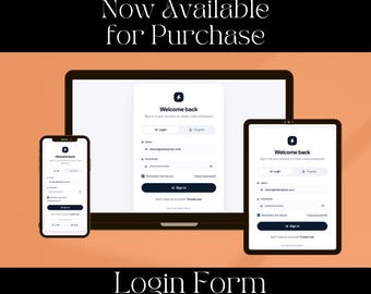 Modern Responsive Login Form Template | HTML CSS Bootstrap UI Design (Digital Download)