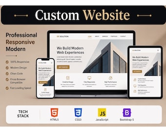 Custom Business Website Development | HTML5 CSS3 JavaScript Bootstrap 5 | Responsive Static Website