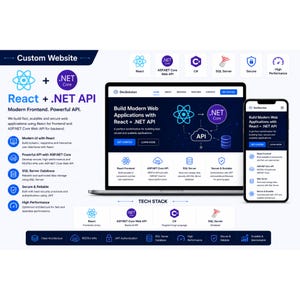 Custom React + .NeT ApI Development | React Frontend ASP.NET Core Web API | C# SqL Server Full Stack Web Application image 2