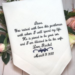 Father of the groom gift/Grooms Dad Gift/Daughter in Law/hankerchief/hanky/handkerchief/FOG2/Personalized/Daughter in Law/Father in Law/Gift image 6