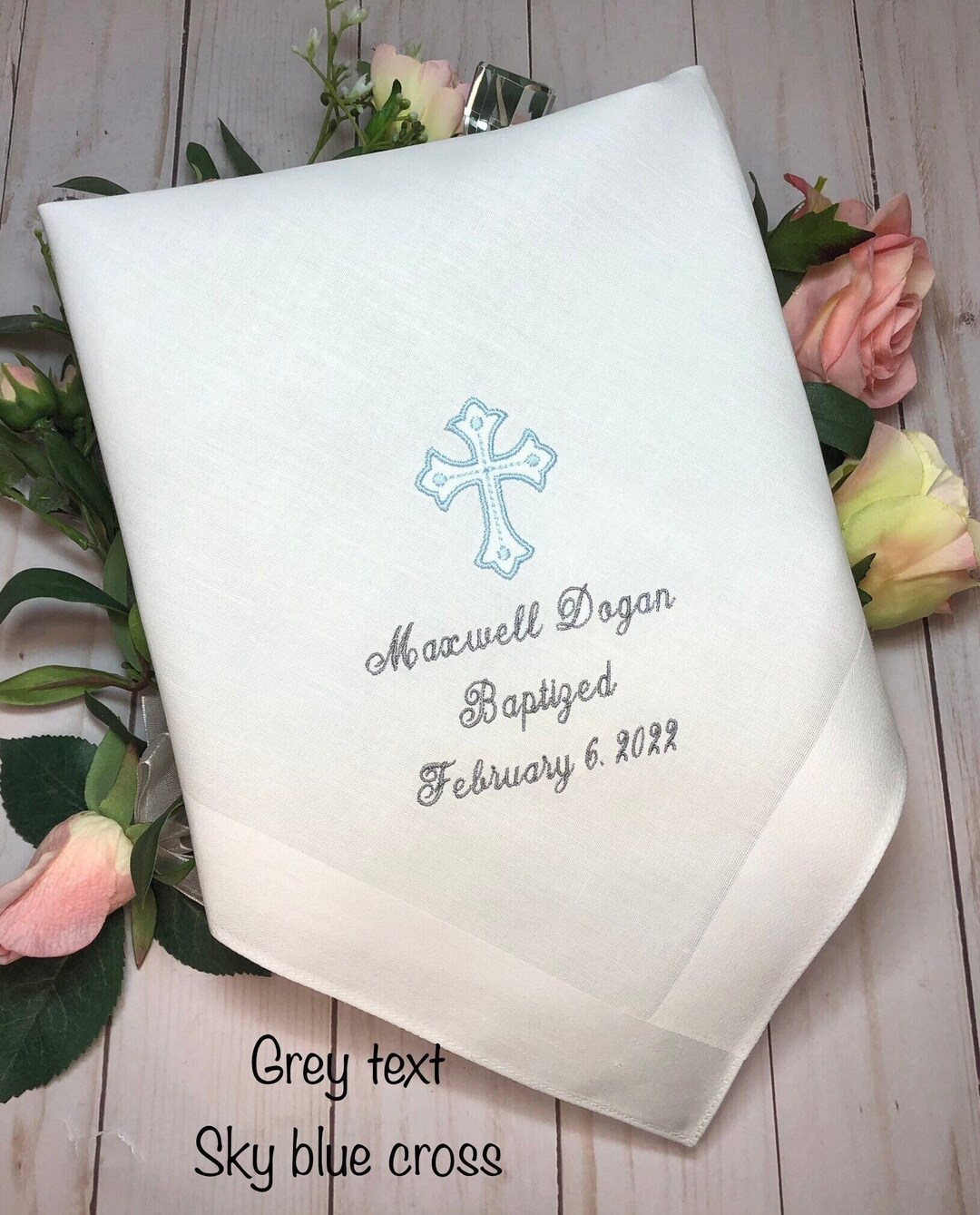 Baptism Gift for Baby Boy embroidered Baptism Gift, Baby Dedication