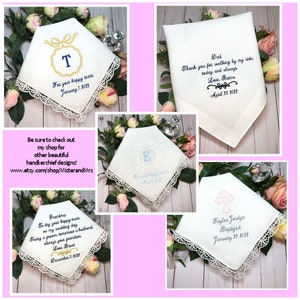 Father of the groom gift/Grooms Dad Gift/Daughter in Law/hankerchief/hanky/handkerchief/FOG2/Personalized/Daughter in Law/Father in Law/Gift image 7