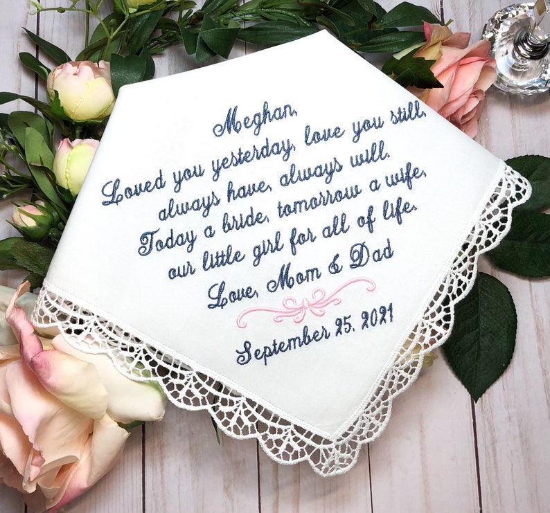 Wedding Gift for Bride From Parents bride Handkerchief OUR Etsy