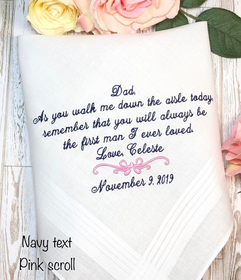 Father of The Bride Gift Handkerchief Hankie Hanky As Etsy