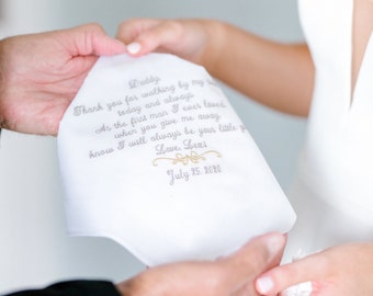 Father of The Bride Handkerchief/Hankerchief/Daughter to Dad Gift/Father of the Bride Gift/Gift for Bride's Dad/Dad Gift from Daughter/FOB20