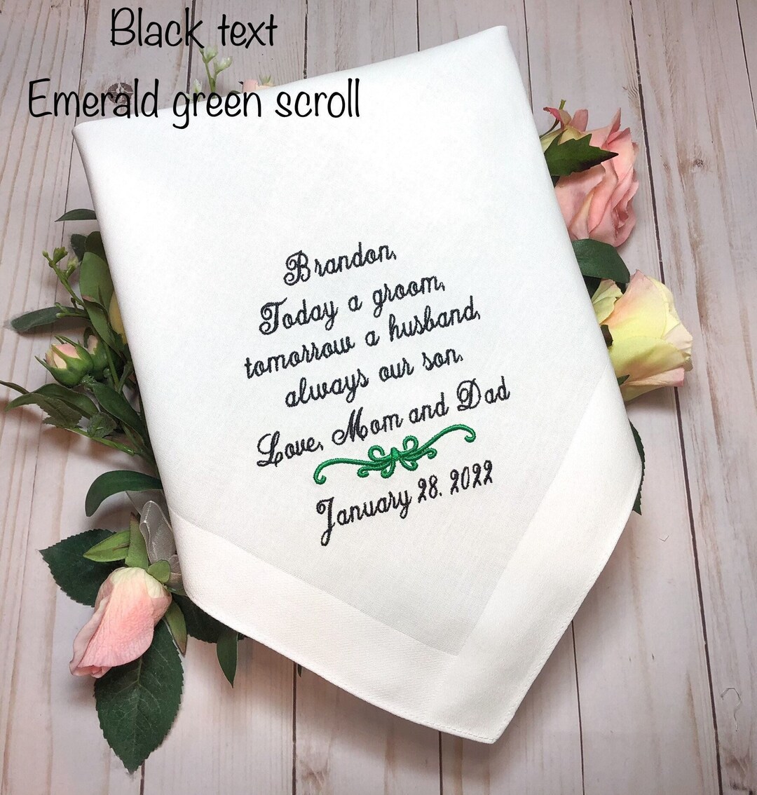 Embroidered Wedding Handkerchief for Groom Today a GROOM Etsy