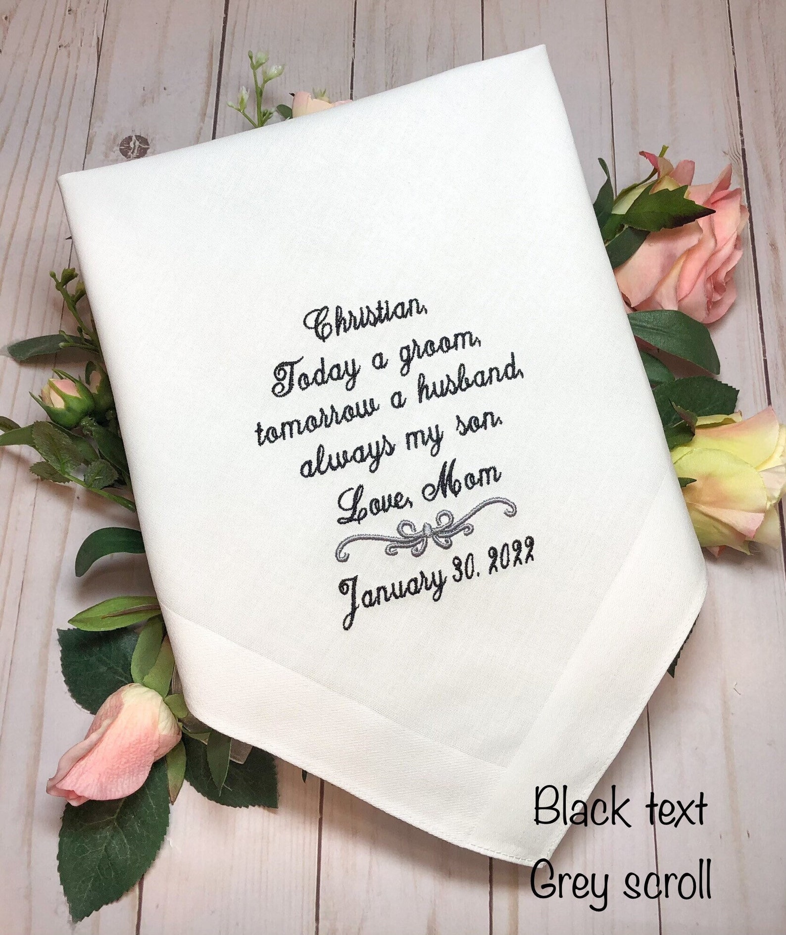 Wedding Handkerchief for Groom From Mom or Dad Today a GROOM Etsy
