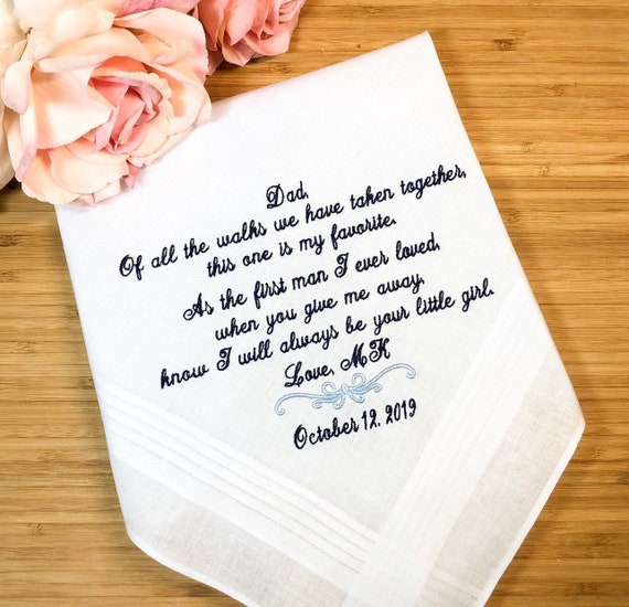 handkerchief for dad on wedding day