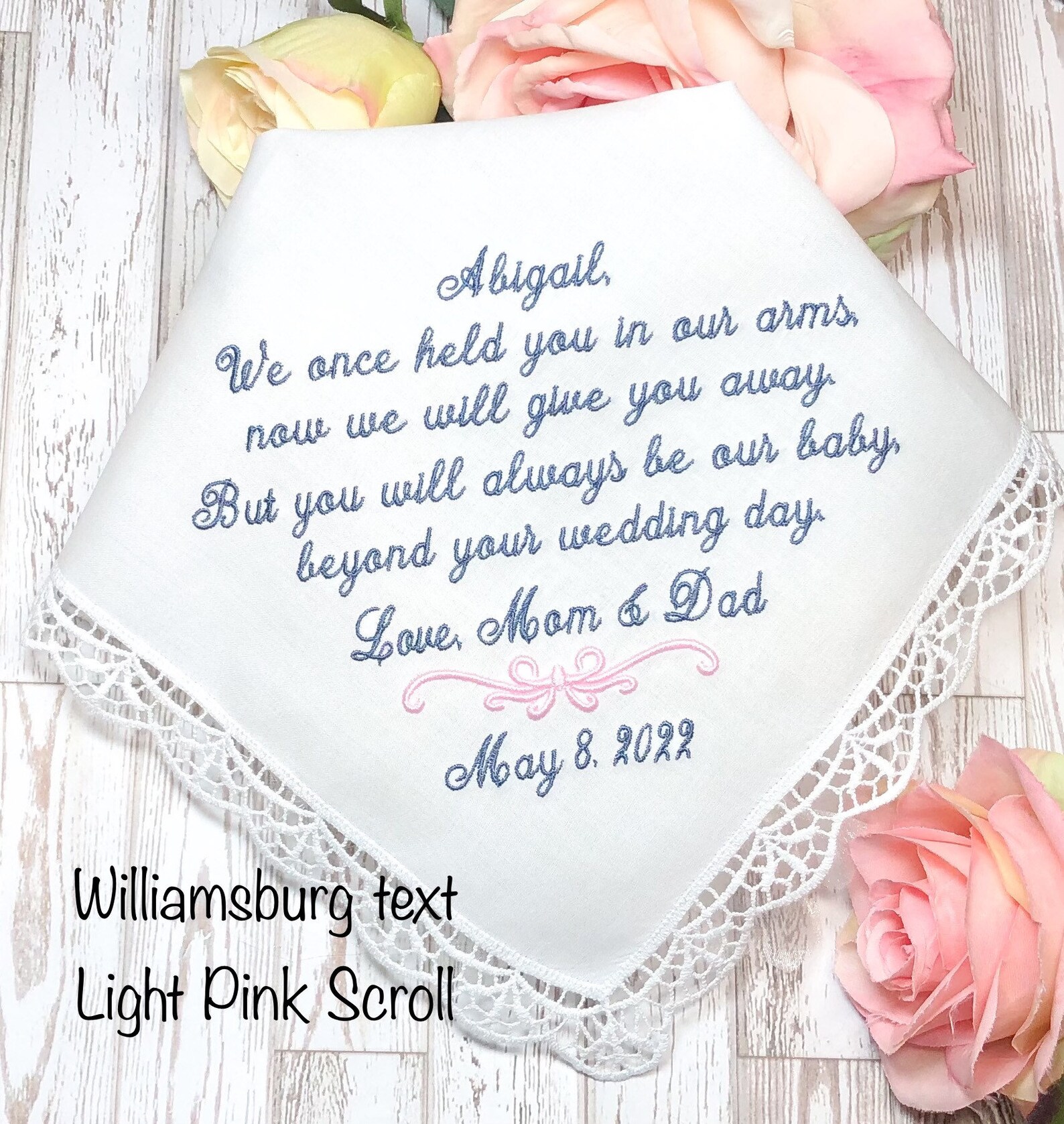 Wedding Handkerchief for Bride Gift From Mom and Dad Bride Etsy