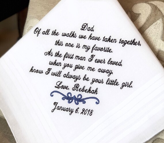 handkerchief for dad on wedding day