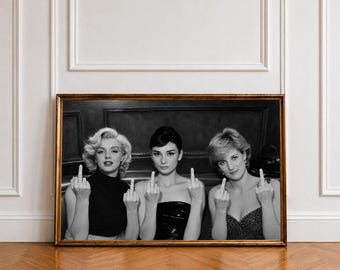 Marilyn Monroe Audrey Hepburn Diana Pop Art Print (Digital Download)