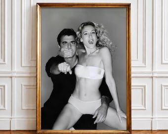 Carrie and Mr Big Toilet Print, Black and White Fashion Wall Art (Digital Download)